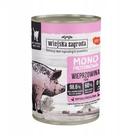 Mitrā suņu barība wiejskazagroda Monoprotein Pork