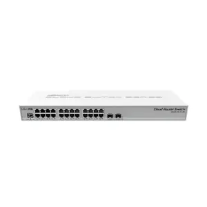Switch MikroTik CRS326-24G-2S+RM — 24 Gigabit RJ45 porti, 2 SFP+ 10 Gb/s uplinki, 19" kronšteins