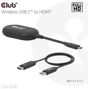 Bezvadu USB-C uz HDMI centrmezgls CLUB3D CSV-2570 — video/ audio adapters USB Type-C