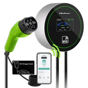 Станция зарядки EV QOLTEC 52432 Type2 22 кВт с Wi‑Fi и ЖК‑дисплеем