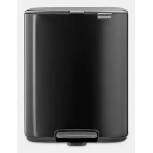 Pedal bin BRABANTIA Bo 12 L rectangular steel black — 292×263×369 mm