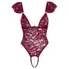 Cottelli Collection Body Pearls S — бордовое кружевное боди без шага Photo 6