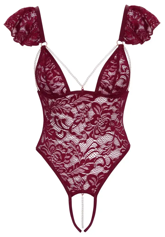 Cottelli Collection Body Pearls XL — кружевное боди без ластовицы Photo 6