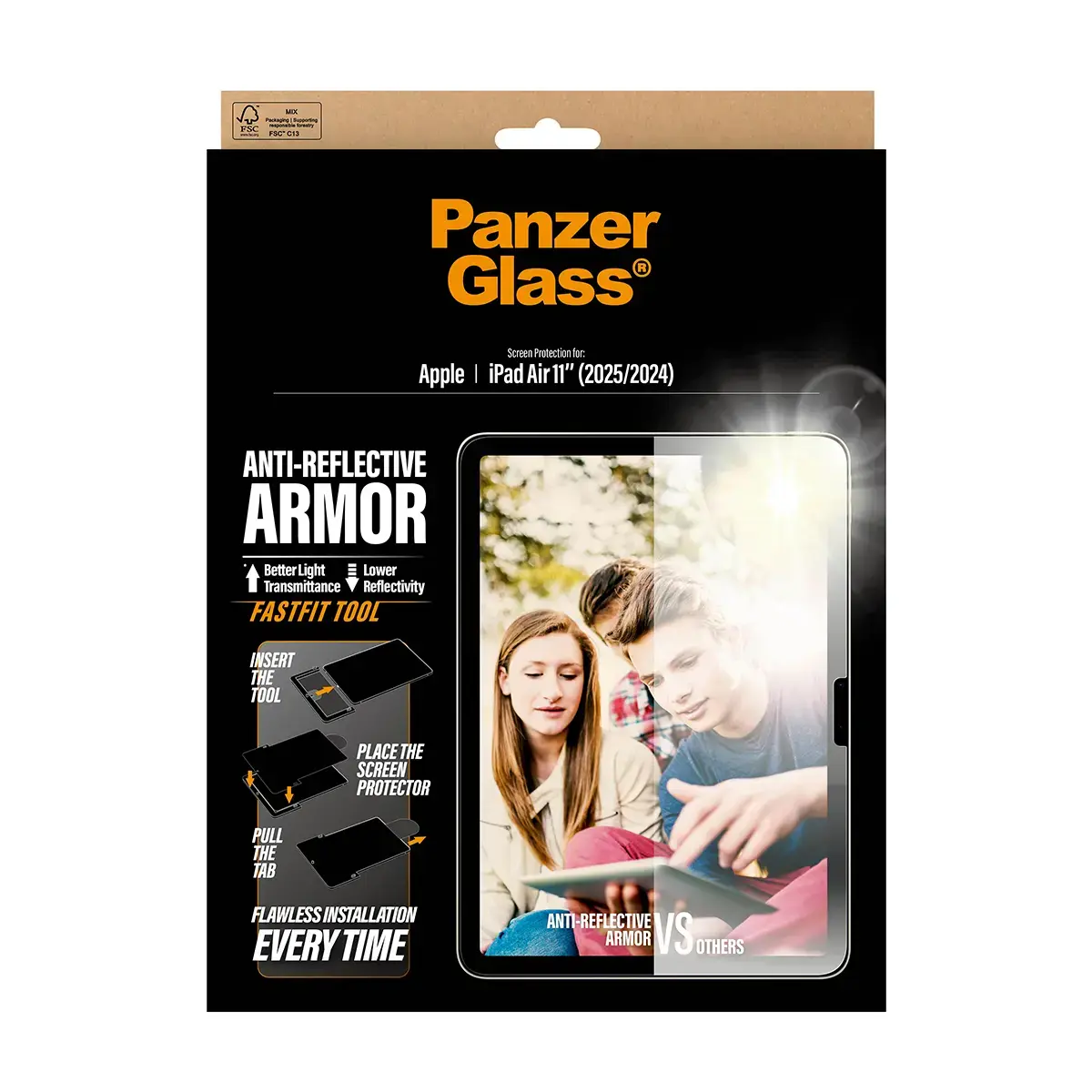 PanzerGlass ® Anti-Reflective Armor Screen Protector iPad Air 11" (2024-2026) | Ultra-Wide Fit w. Fastfit tool PG42519 Photo 3
