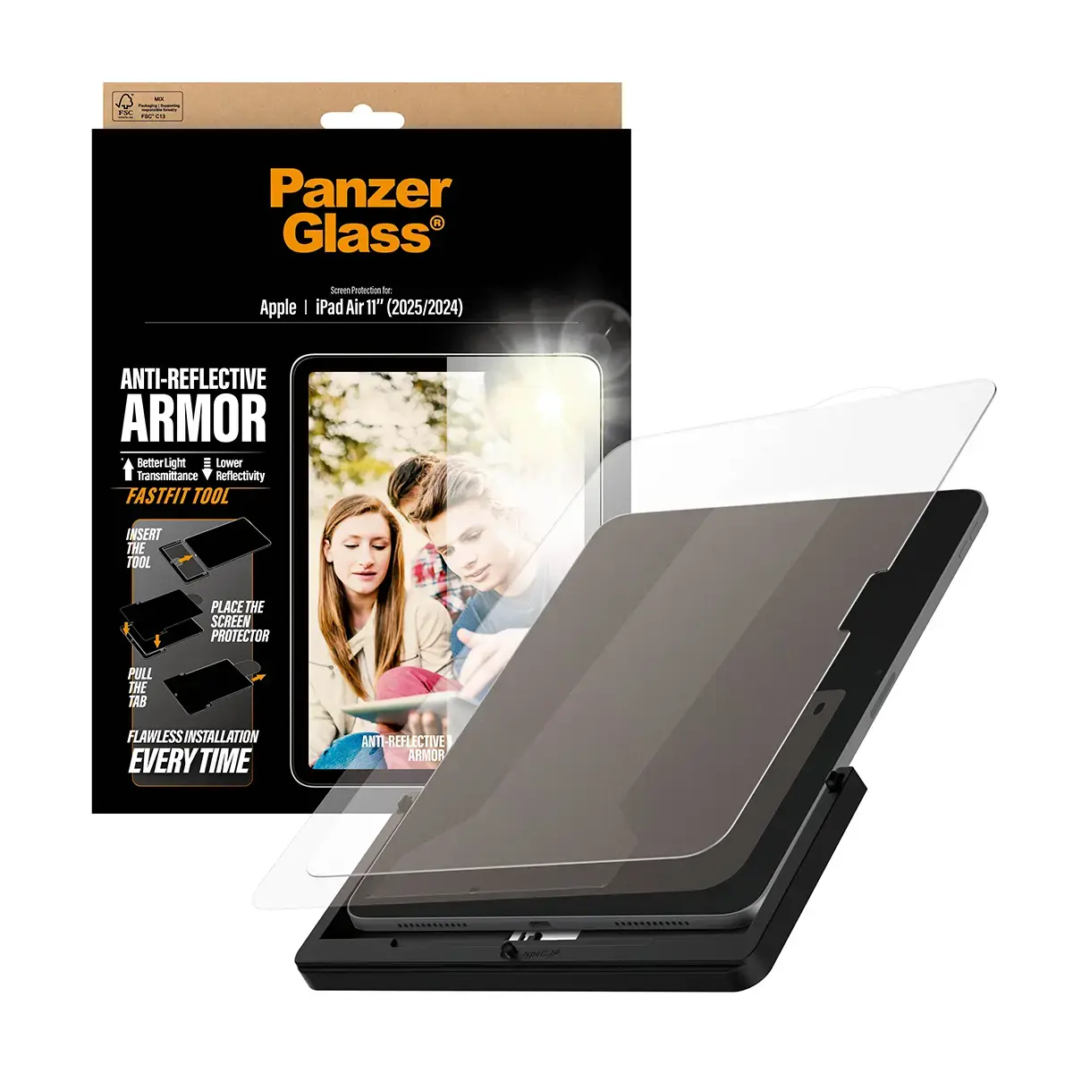 PanzerGlass ® Anti-Reflective Armor Screen Protector iPad Air 11" (2024-2026) | Ultra-Wide Fit w. Fastfit tool PG42519 Photo 5
