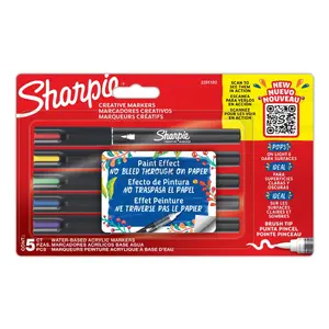Sharpie Creative Marker Akryla Krāsu Pildspalvas Otas tips 5 gab Zils Zaļš Sarkans Violets Dzeltena