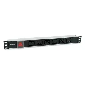 Устройство распределения питания PDU Equip 333319 6 AC выходов 1U Черный