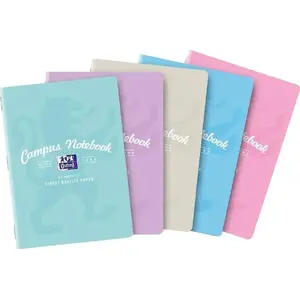 Notebook Oxford A5 60 Sheets Campus Pastel, Pack of 5 — A5 spiral‑bound ruled notebooks