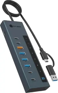 USB‑хаб icybox 61158 — порты USB 3.2 Type‑C и Type‑A