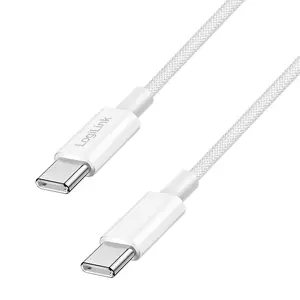 Кабель LogiLink USB 2.0 Type-C C/M to C/M нейлоновая оболочка 60W белый 0.5 м
