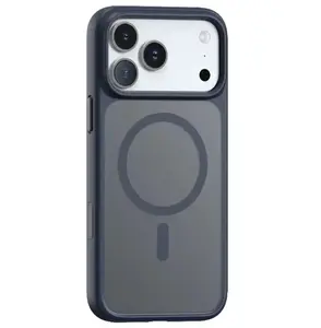 Torras Guardian Magnetic Series iPhone 17 Pro case — Navy Blue, magnetic attachment