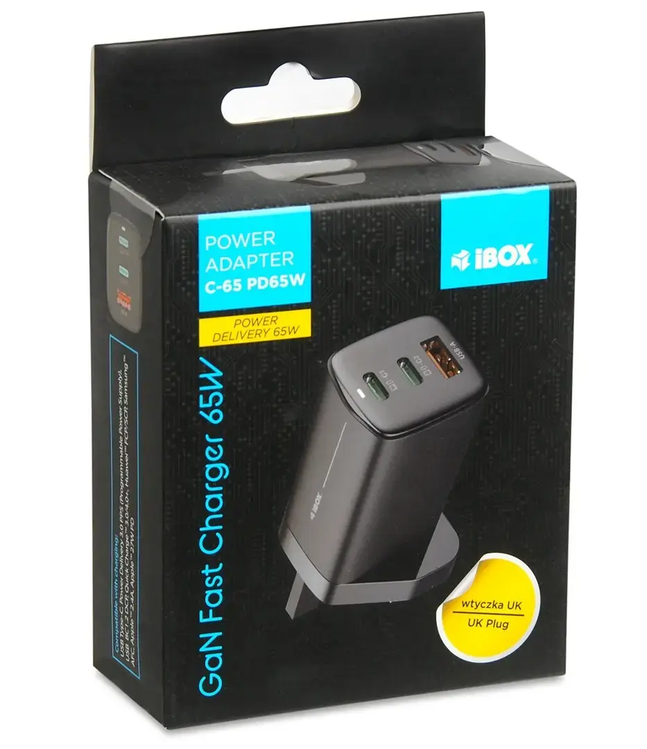 IBOX C-65 GaN 65W charger with UK plug Photo 7