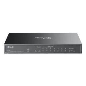 Pārvaldāms L2 Gigabit PoE pārlēgs TP‑LINK Omada ES210GP — 10x RJ‑45 10/100/1000, IEEE 802.3af/at/bt, DIN‑sliede, 53V DC, melns