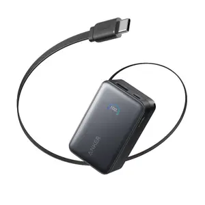 Power bank Anker Nano 45W with built-in retractable USB-C cable A1638H11 10000 mAh Black