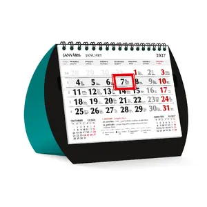 Table calendar mobile serviss AQUA DUO 2026 — White Pages, desk format