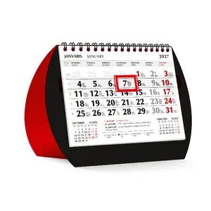 Table calendar mobile serviss RED DUO 2026, white pages, model 100-11378