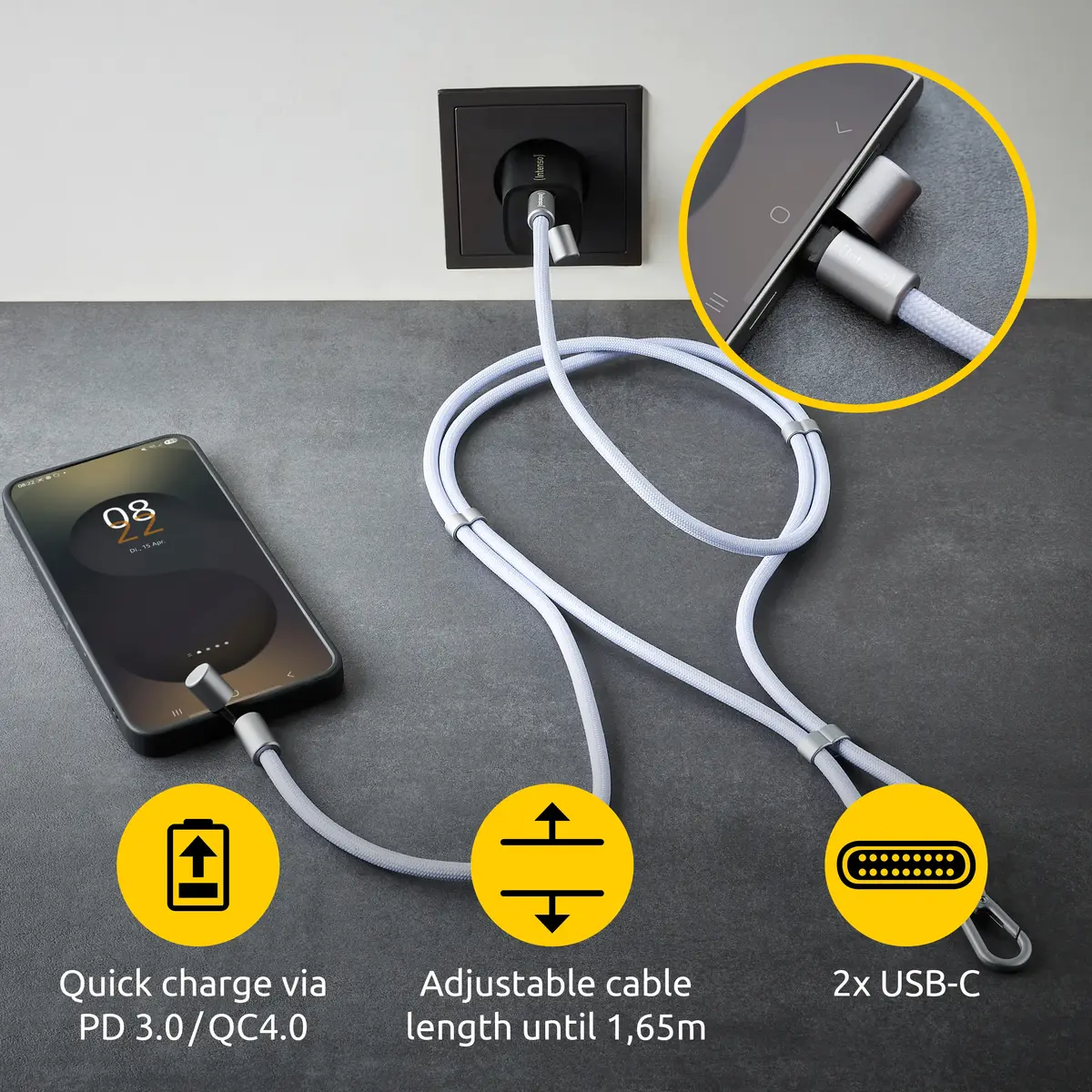 Intenso USB-C зарядный шнур на шее Photo 4