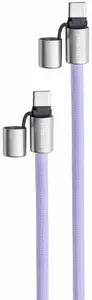 Intenso USB-C Charging Lanyard Phone Necklace Cable 60W Fast Charging Adjustable Length 1.65m Nylon Purple
