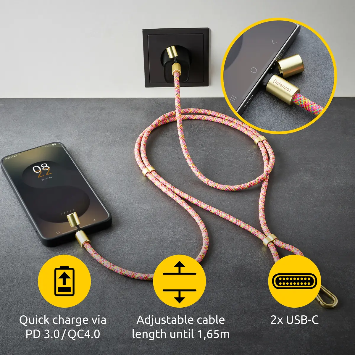 Intenso USB-C зарядный шнур на шее Photo 4