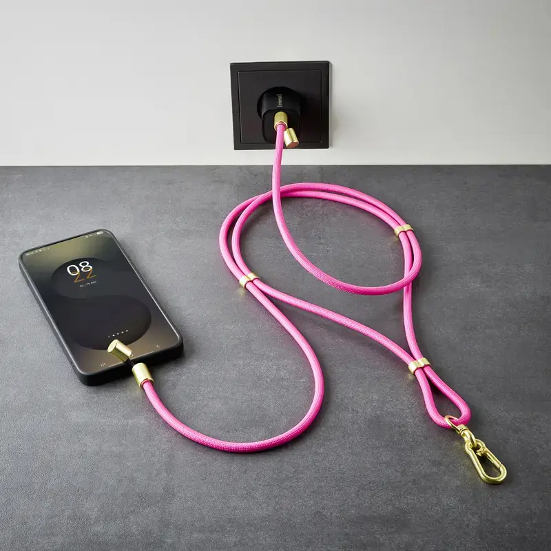 Intenso USB-C Lādēšanas Siksna Telefona Kakla Kabeļa Photo 14
