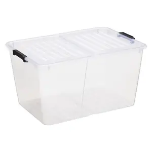 Storage box NHG 2753252 with lid 50 L capacity, stackable plastic organiser