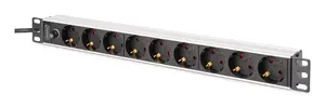 Power Distribution Unit PDU Digitus DN-95437 9 AC outlets 1U Black Silver