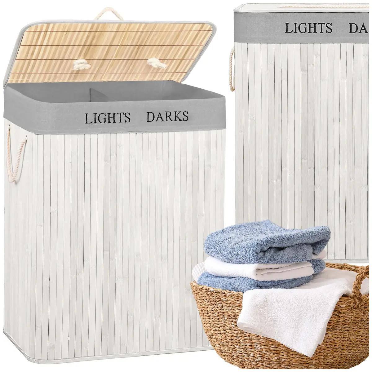 Veļas grozs Springos HA7504 — dubultais 105 L Photo 4
