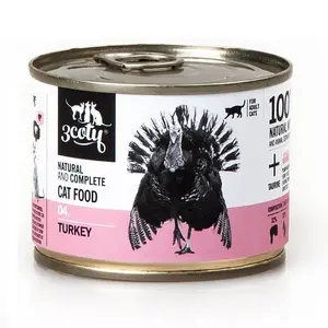Wet cat food 3coty 04 Turkey 180 g — pâté for adult cats, single-protein, complete feed