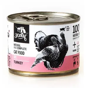 Mitrā kaķu barība 3coty Turcija 180 g kārba — pilnvērtīga barība pieaugušiem, olbaltumvielas 18%, tauki 11%