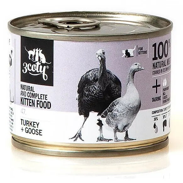 Mitrs barības produkts kaķēniem 3coty TURKEY