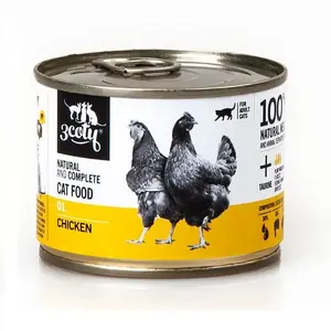 Влажный корм для кошек 3coty 01 Chicken 180 г — полный рацион для взрослых, белок 19%, жир 9%