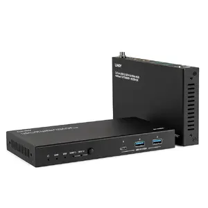 Передатчик и приемник сети Lindy 100m Cat.6A 2 Host USB 3.2 Gen 1 & HDMI 4K60