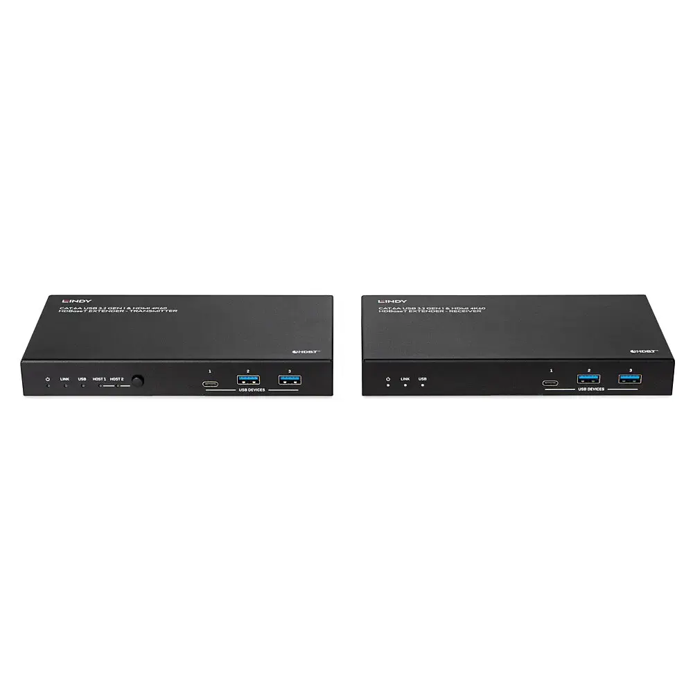 Передатчик и приемник сети Lindy 100m Cat.6A 2 Host USB 3.2 Gen 1 & HDMI 4K60 Photo 2