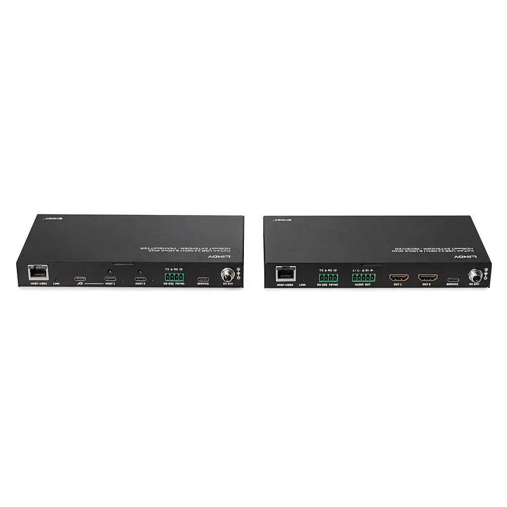 Передатчик и приемник сети Lindy 100m Cat.6A 2 Host USB 3.2 Gen 1 & HDMI 4K60 Photo 3