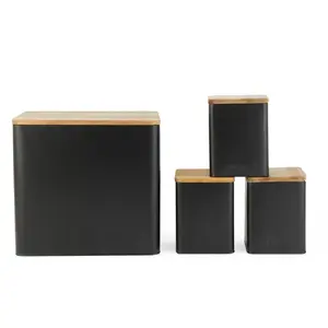 Bread Bin Set Salter BW129001EU7 Black 4-piece – storage containers for bread and baked goods