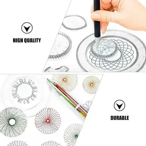 Spiral drawing ruler set iLike VIG-RUL28-BL — 28 pcs, ABS plastic, blue