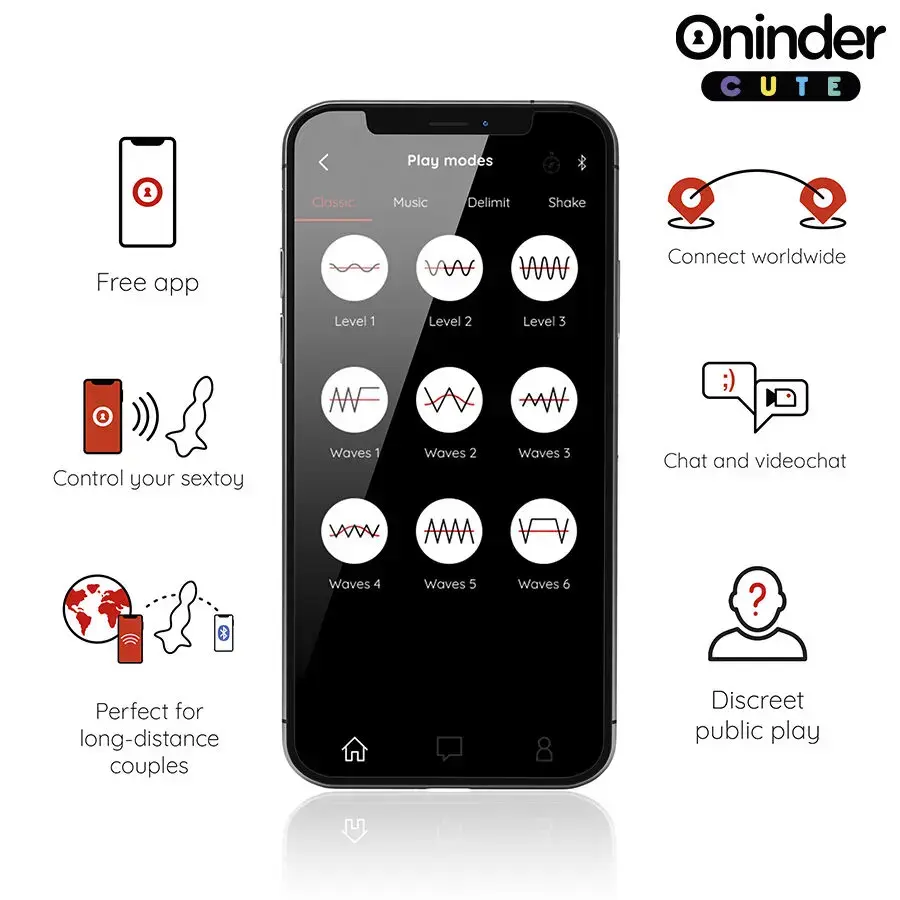 Вибратор ONINDER CUTE LOVE BUTT VIBRATING ANAL PLUG Photo 3