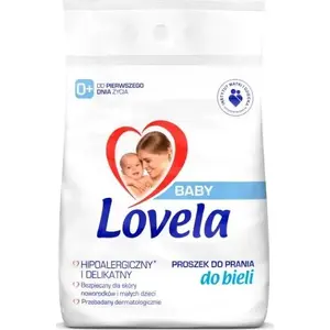 Veļas pulveris Lovela Baby 2.7 kg priekš baltas veļas, bez smaržvielām