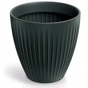 Цветочный горшок Prosperplast Latia Round Midl Anthracite TLRO60M-466R, круглый уличный горшок Ø60 см