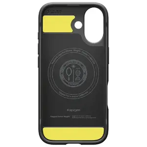 Protective phone case Spigen Rugged Armor Mag for iPhone 17 — matte black, MagSafe-compatible, slim protective shell