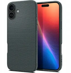 Protective slim phone case Spigen Liquid Air for iPhone 17 in Abyss Green