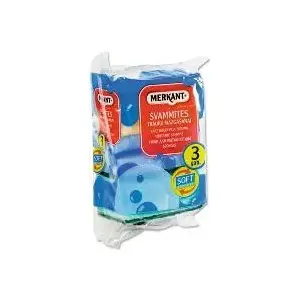 Cleaning sponge Merkant 7 x 9.5 x 4.5 cm, pack of 3