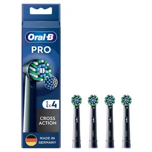 Toothbrush Heads Oral-B CrossAction 4 pcs Black