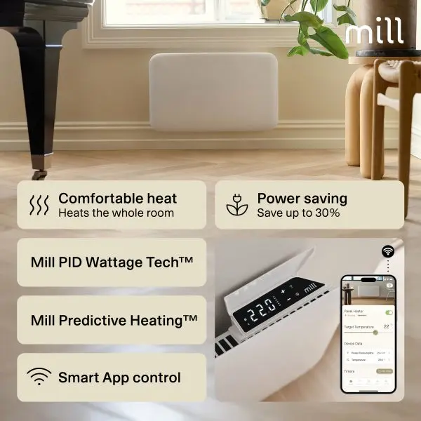 Mill Invisible Smart WiFi Panel Heater PA700WIFI4 700W White IPX4 for rooms up to 9–12 m² Photo 8