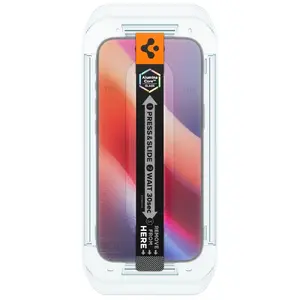 Закалённое стекло защитное Spigen Glas.TR EZ FIT для iPhone, 2 шт., прозрачное