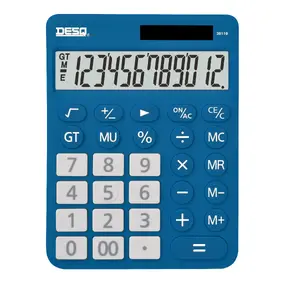 Desktop calculator AVELI DESQ XL model 30110.06 — dark blue, portable basic calculator