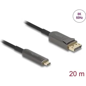 Активный оптический кабель DELOCK USB-C — DisplayPort 20 м, модель 81607