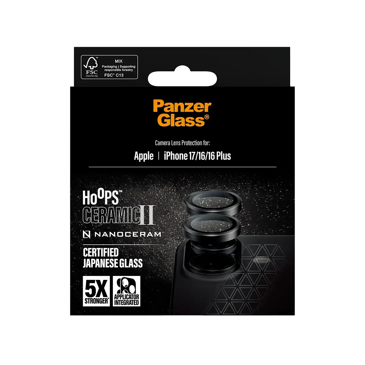 Защитное стекло для камеры PanzerGlass Hoops Ceramic II iPhone 17 16 16 Plus Photo 3