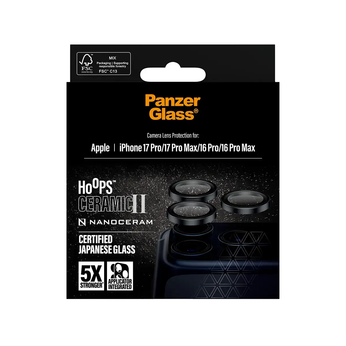 Защитное стекло для камеры PanzerGlass Hoops Ceramic II iPhone 17 Pro Max Photo 3