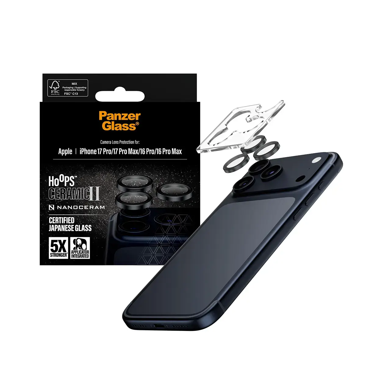 Защитное стекло для камеры PanzerGlass Hoops Ceramic II iPhone 17 Pro Max Photo 5